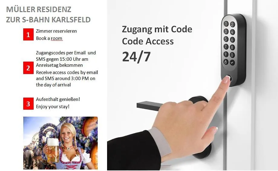 ホテル Mueller Residenz Zur S-Bahn カールスフェルト